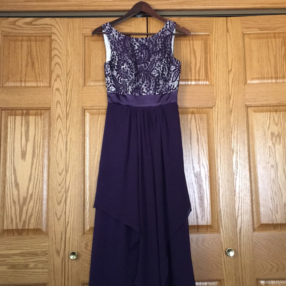 EverPrettyLong Purple Lace Chiffonbridesmaid dress